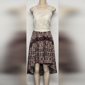 Love Culture Dress Lace Crochet Hi Low Padded Bra Sleeveless  Southwestern New L